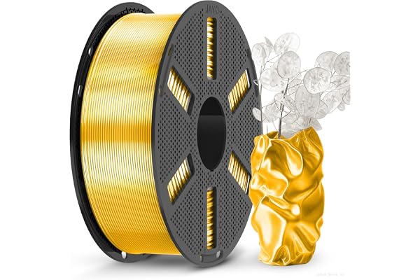 JAYO Color Oro PLA Silk Filamento 1.75mm 1.1kg | Más Metros por Carrete: ~360 m en 1.1 kg (2.42 lbs), Acabado Brillante como Seda, Precisión ±0.02 mm, Bobinado Ordenado