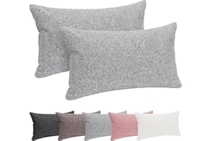 Selfitex 2er Set 30x50 cm, Sofakissen mit Füllung und Bezug, Dekokissen, Kopfkissen mit weicher Kissenfüllung, stilvolle Kissen Deko, robuster Polsterstoff, hochwertiges Couch Kissen (Grau)