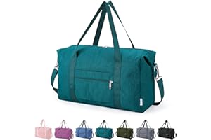 Narwey Faltbare Reisetasche Handgepäck Tasche Weekender Damen Herren, Easyjet Handgepäck 45x36x20, Klein Reisetaschen Tasche Handgepäck Flugzeug Travel Carry on Bag Sporttasche 25L(Blaugrün)