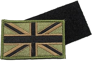 Uniform Store London Union Jack Patch Army Olive Military Flag Badge UK Forces Hook & Loop Backing R1826