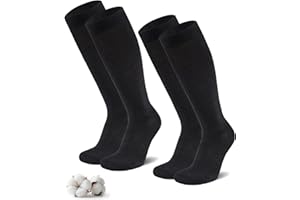 Niofind Skarpetki Uciskowe Damskie i Męskie 65% Bawełny 20–30 mmHg Pończochy Uciskowe Medyczne Skarpety Uciskowe 2 Pary Podkolanówki Podróż Sport