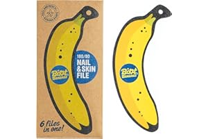 Boot Bananas 2-in-1 Nail & Skin File – 6 Dual-Grit Emery Board Nail Files for Hard Skin, Callus, as Heel File, Verruca File, Foot Filer & Foot Buffer – Wooden Foot File for Men & Women