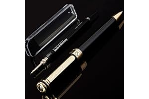 Scriveiner Portaminas 0.7 Negro, Diseño Clásico y Elegante con Detalles de Oro de 24K, Mecanismo Schmidt, Minas de Repuesto, Lápiz Mecánico ideal para Dibujar y Escribir