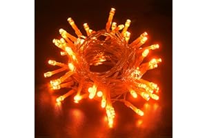 BOLWEO Orange Fairy Lights - 3M 30LED Halloween Lights Waterproof with Timer Function Battery Powered String Lights for Outdoor Indoor Christmas Tree Garden Party Window Pumpkin Decor
