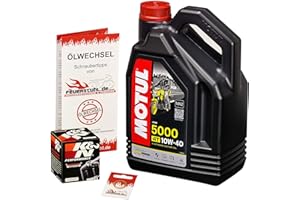 FEUERSTUHL.DE GMBH Motul 10W-40 Öl + K&N Ölfilter für Kawasaki Z 1000 /SE/SX, 07-15, ZRT00B/D/F/G/L - Ölwechselset inkl. Motoröl, Filter, Dichtring