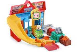 VTech CoComelon Toot-Toot Drivers Cart Racers Grocery Store Track Set, Vehicle Playset for Kids, Lights, Songs from Official CoComelon, Includes JJ's Race Car for 1, 2, 3, 4 + Years, English Version