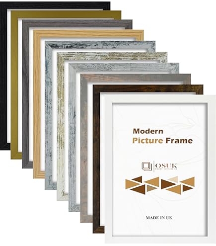 Clamaro 'COLLAGE' Picture Frame Square 42x42 Handmade | White Matt | Modern Angular Frame Made From MDF Wood With Acrylic Glass Pane, Back Board And Metal Hanger (horizontal And Vertical - View #6