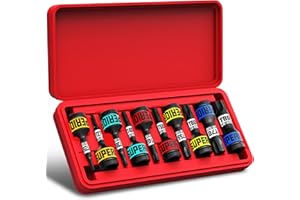 KIRXST Set di Bussole Per Punte Torx a Impulsi 1/2’’, T25 - T80 Bussole a Stella, Adatto Per Chiavi Pneumatiche Utilizzate Per Lavori Pesanti in Applicazioni Automobilistiche ed Edilizie, 10pcs