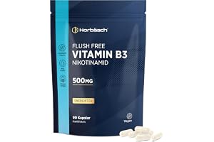 Vitamin B3 Niacin 500mg - 90 Veganska Kasplar - Niacinamide Supplement