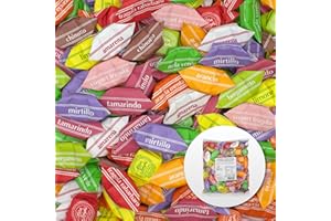 Mera & Longhi Caramelle alla Frutta Dure - Confezione da 1 KG - Caramelle Senza Glutine e Senza Lattosio - Caramelle Incartate Singolarmente Misto Frutta – Caramelle artigianali Made in Italy