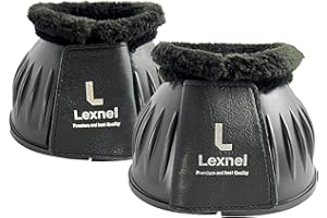 LEXNEL Rubber Bell Boots, Durable Bell Boots for Horse – Superior Hoof Protection and Comfort (Black, L)