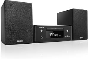 Denon CEOL N-11DAB Kompaktanlage, HiFi Verstärker mit Lautsprechern, CD-Player, Musikstreaming, HEOS Multiroom, Bluetooth, WLAN, AirPlay 2, Alexa Kompatibel, 2 Optische TV-Eingänge, DAB+ Radio