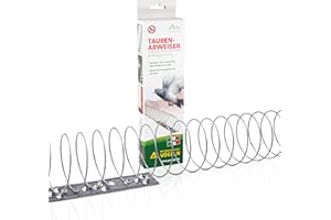 Spirala odstraszająca ptaki Gardigo I 4 spirale po 125 cm każda, całkowita długość 5 m I odstraszacz gołębi wykonany ze stali nierdzewnej I zabezpieczenie przed ptakami na balkon, gzyms okienny, skrzy