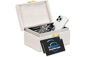 WHonor White Faraday Box, Keyless Entry Car Key Signal Blocker, Anti-Theft Signal Shielding Cages Safe Protector, RFID Blocking Card 2 Pack Included