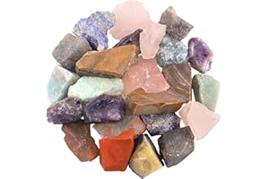 Hilitchi 1lb Bulk Raw Stone Rough Crystal Stone for Cabbing, Tumbling, Cutting, Polishing, Wire Wrapping,Gem Mining, Wicca, Reiki and Crystal Healing