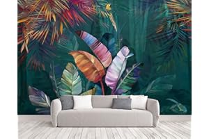 Naturempress Carta Da Parati Moderna Foglie Di Banana Colorate Fotomurali Moda Decorazione da Muro XXL Poster Gigante Design Carta per pareti