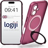 Logiji FlexStand Serisi MagSafe ile Uyumlu Manyetik Stantlı Y&uuml;kseltilmiş Kenarlı Tam Kamera Lens Korumalı Kılıf iPhone 14 Pro