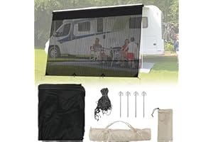JINSENTGG Protezione Solare per Camper 3,4 x 2,1 m, Tendalino Universale Schermo per la Privacy, Schermo per Parete Anteriore, Protezione Solare, Parete Laterale, per Roulotte, Campeggio, Tenda per Privacy