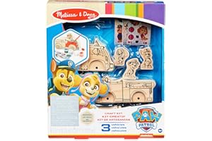 Melissa & Doug Paw Patrol Kit per lavori creativi con 3 veicoli in legno, Chase Marshall Skye Rubble, Decora il tuo Veicolo, Giochi creativi, Giochi pittura, Regalo Bambini Bambine 3 4 5 6 7 8 Anni