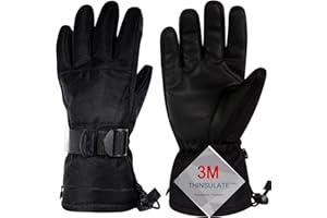 ODTMGER Rękawice narciarskie, zimowe rękawiczki zimowe, wodoodporne rękawice narciarskie, ciepłe i oddychające rękawice śniegowe, odpowiednie do sportów na świeżym powietrzu chłopców i dziewcząt w mroźną zimę