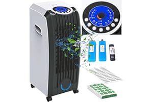 ZILAN Aircooler 3 in 1 condizionatore portatile 3 in 1 3 livelli di velocità climatizzatore purificatore d'aria ventilatore con telecomando refrigeratore umidificazione climatizzazione timer Air Cooler