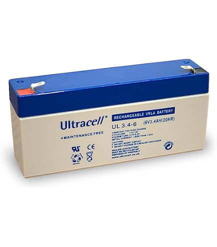 Wentronic Batteria Al Piombo Ultracell 6V 3.3Ah | Connettore Faston 187 (4.8 Mm) | Per Alimentazioni Di Emergenza E Supporto
