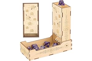 LKKCHER DESIGN Tour à dés Pliable en Bois, Motif créatif de Petits Yeux de Monstre, Plateau de Jeu de Table, boîte à dés pour Jeux de rôle, Accessoires DND, Plateau de Rangement Portable pour dés (dés Non Inclus)