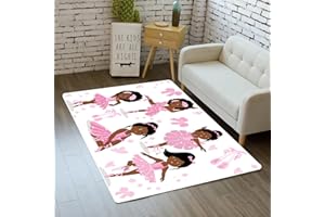 KOSSMJX Black Girls Rug Lovely Kids Room Decor Carpet Dancing Ballerina Theme Soft Carpet Rug Sofa Floor Mat for Living Sitting Playing Room Flannel Ballerina Princess Rugs for Girls Bedroom, 2'×3'