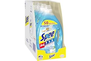 ‎SPEE Spee, Aktiv Gel Frischer Morgen 3+1, Vollwaschmittel, 200 (4 x 50) Waschladungen, Reinheit, Strahlkraft und Weichspülerfrische für deine Wäsche - zum schlauen Preis
