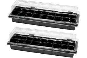 Garronda Mini Serre Boîte de Culture pour Plantes d'Intérieur Pots de Culture GD-0043 (47x16 cm; Noir, 2 Pièces)