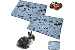 NEO SOLVO Pack de 2 - Tapis Absorbant Imperméable et Lavable pour Cochon d'Inde et Lapin - 70cm x 105cm - Alternative à la Litière