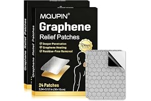 MQUPIN Paket med 48 smärtlindrande plåster, självvärmande grafenplåster, naturliga växtvärmeplåster för rygg, knä, nacke och