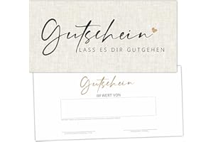 ‎EUMMEL 25 Blanko Gutscheine zum selbst Ausfüllen Nagelstudio Friseur Kosmetik Massage Wellness Fußpflege Blanko Gutschein Vorlage Gutscheinkarte Geschenkgutschein (Weiß F11)