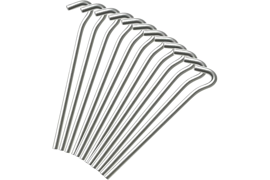 KEPLIN Steel Alloy Tent Pegs (50 Pack - 9 inch), Galvanised Ground Pegs, Rust Free & Durable Tent Support Metal Heavy Duty, Ideal Support for Camping, Beach, Garden Netting, Football Goal & Gazebo