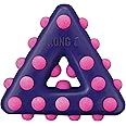 KONG Dotz Triangle Dog Toy, Interactive Squeaky Chew Toy with Multiple Textures, Nubs Clean Teeth & Gums, Reduces Plaque, Tartar, Unpredictable Bounce, for Fetching, Chewing, Tossing, Large