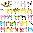 MALLMALL6 50p Zoo Animal Inflatable Headbands Wildlife Balloon Hair Hoop Include Forest Safari Farm Animals Jungle Theme Birthday Party Supplies with Animal Stickers Party Favors Costumes for Kids