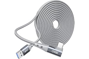 3BAO Link Cable 3M/10ft, USB Type C Cable Braided 90 Degree 5Gbps Data Transfer USB C Charging Cable for Oculus Quest 1/2, Virtual Reality Headset,Samsung Galaxy Note 20 S20 S10 S9