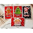 Crafted Forever handmade set of Christmas greeting cards, 4x6 inch size, blank inside, envelopes included, handmade with love (Assorted)