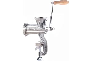 ‎PORKERT Porkert Fleischwolf manuell Größe 8 aus hochwertigem Gusseisen, für den Haushalt, mit Messer und Lochscheibe Ø 4,5 mm