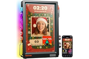 Divoom Times Frame - Marco de Fotos Digital Transparente de 10,1 Pulgadas con WiFi y 64 GB, Pantalla IPS Flotante y botón Giratorio RGB, 400 diales, widgets y Comunidad de Arte de píxeles (Negro)