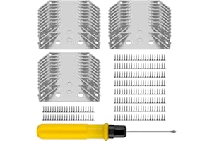 OROMYO Conector universal de esquina para muebles, 30 unidades, soporte triangular de acero inoxidable con 220 tornillos y 1 destornillador, ángulo de esquina multifunción de 90 grados, para estantería de