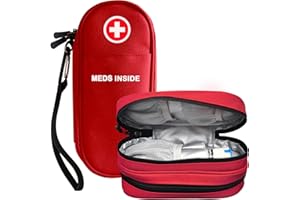 klyrith Sac médical EpiPen, double couche en cas d'urgence isolé pour médicaments, sac de transport portable, organisateur pour 2 EpiPens, antihistaminique et autres médicaments contre les allergies