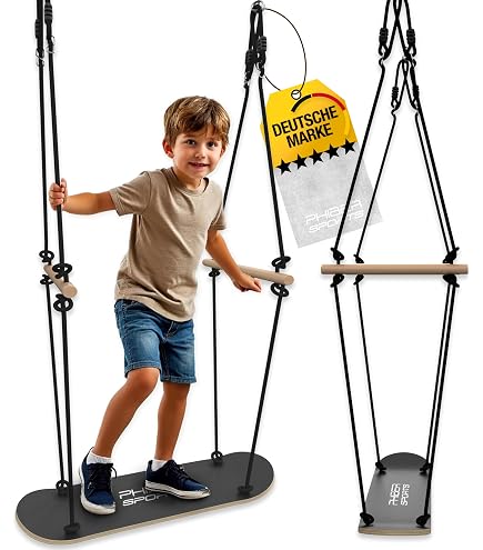 Bino Altalena Sospesa Per Bambini Da Esterno/Interno - Regolabile, Portatile, Fino A 75 Kg (Blu)