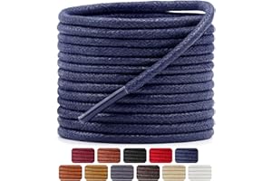 Dafannis 2 pares de cordones encerados,Business Cordones de Zapatos,Finos de Zapatos de Vestir,ø2.5mm redondos Oxford Cordones para Brogue y Derby,zapatos de traje y de piel