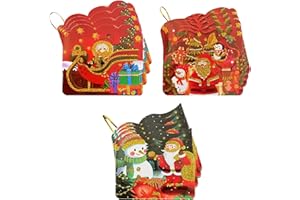 ÏMPRÜM 24 Biglietti Auguri Natale, Biglietti Natalizi Di Buon Natale, Decorazione Albero Di Natale, Funzione Addobbi Natalizi,Biglietto Per Regalo Di Natale, Babbo Natale