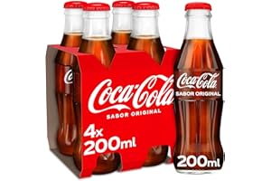 Coca-Cola Sabor Original - Refresco de cola - Pack 4 Botellas de Vidrio 200 ml