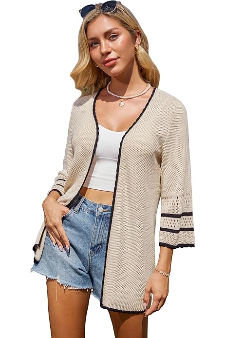 Amazon Helle Strickjacke Damen Grace Karin Damen Sommer