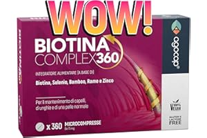 AGOCAP BIOTINA CAPELLI - Formula di Ricrescita 360°, Integratori per capelli con Biotina, Selenio e Zinco. Biotina Vitamine capelli, unghie e pelle. Azione di ricrescita e anticaduta per donna uomo