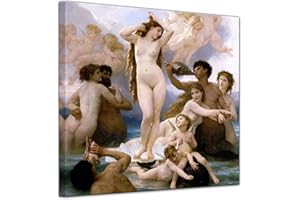 Bilderdepot24 Bild auf Leinwand | William-Adolphe Bouguereau Geburt der Venus in 40x40 cm als Wandbild | Wand-deko Dekoration Wohnung alte Meister | 181049-40x40