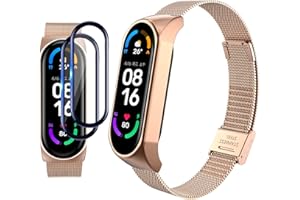 BDIG Cinturino Compatibile per Xiaomi Mi Band 5 Cinturino Mi Band 5, Regolabile in Acciaio Inox Watch Cinturino di Ricambio per Mi Band 5